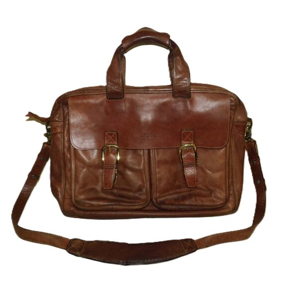L.L. Bean Other - L.L. Bean Brown Leather Briefcase Messenger Bag Traveler Laptop